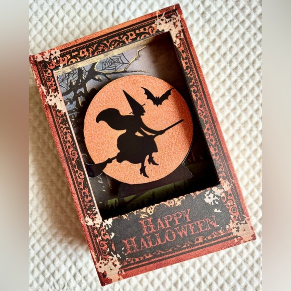 New XL Halloween "Mystic Night Witching Hour" Spooky Witch LIGHT UP Book Box - Picture 1 of 8